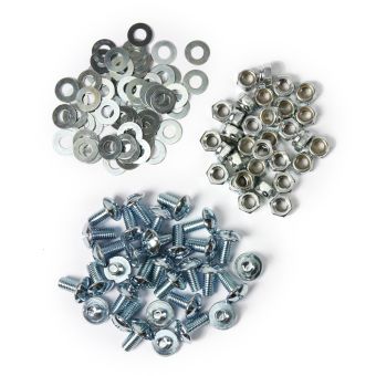 <p>Adam Hall Hardware 87700 SET Mounting Kit for 87700 19" Shock Mount Frame</p> <p>32 x lens head screw + M6 x 12 + 32 x lock nut M6 + 64 x washer</p>
