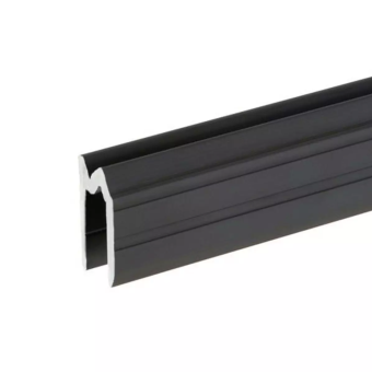 Aluminium-Hybrid-Schließprofil für 7 mm Material - 1.900 mm - Schwarz