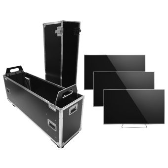Universal Flatscreen Flightcase 60"- 80" für 1-3 Bildschirme