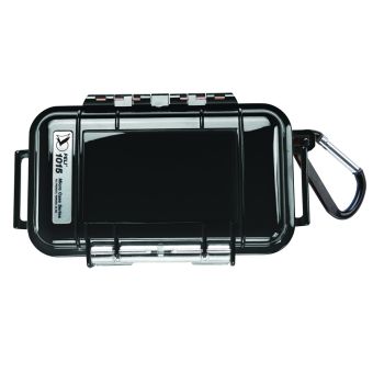 Ein geschlossenes Peli 1015 Micro Case in Schwarz – Draufsicht