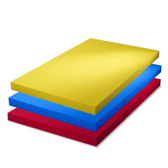 AlveoBloc Farbschaumstoff – 2000 × 1200 mm – Gelb, Blau oder Rot