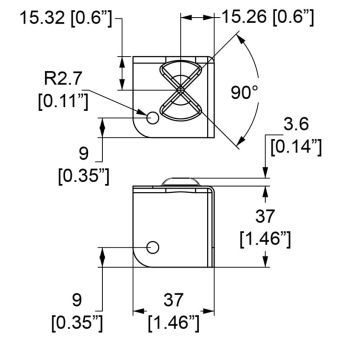 Flachecke mit ineinandergreifenden Ausschnitten