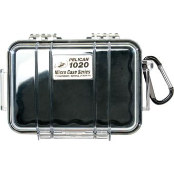 Ein geschlossenes Peli 1020 Micro Case in Transparent – Draufsicht