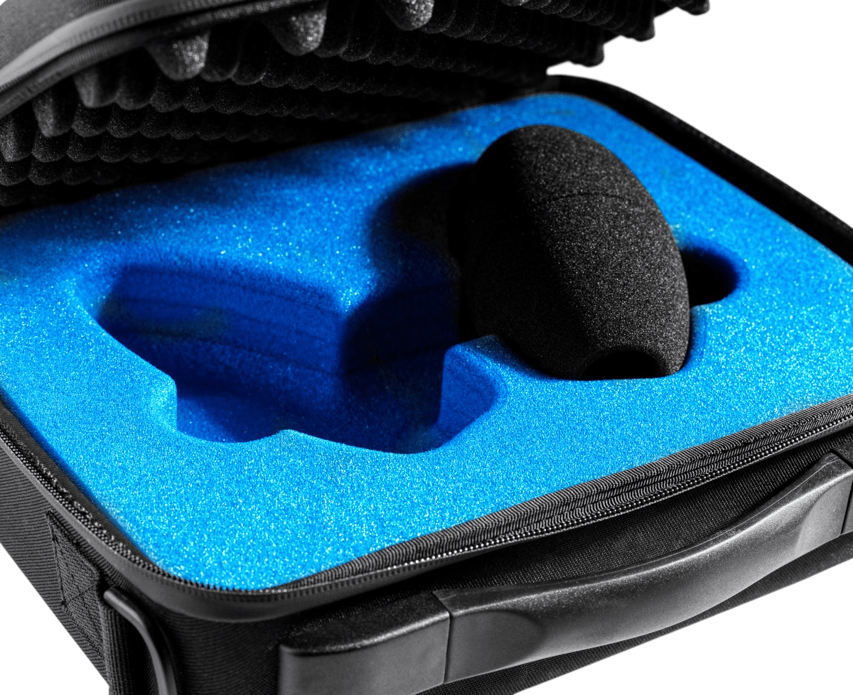 GUARDIQUE EVA-Case mit maßgeschneiderter Schaumstoffeinlage in Blau und Schwarz für präzise Passform