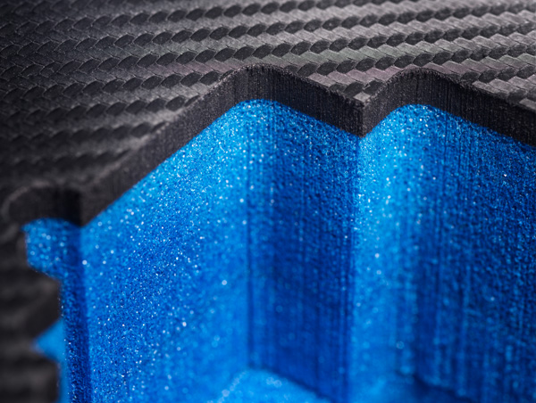 Water jet cut foam