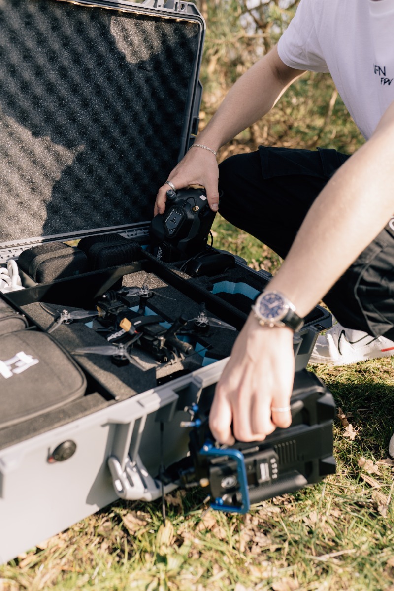 FPV drone case in the field