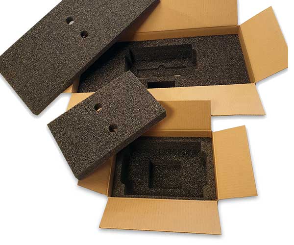 Complete solution with foam and cardboard box